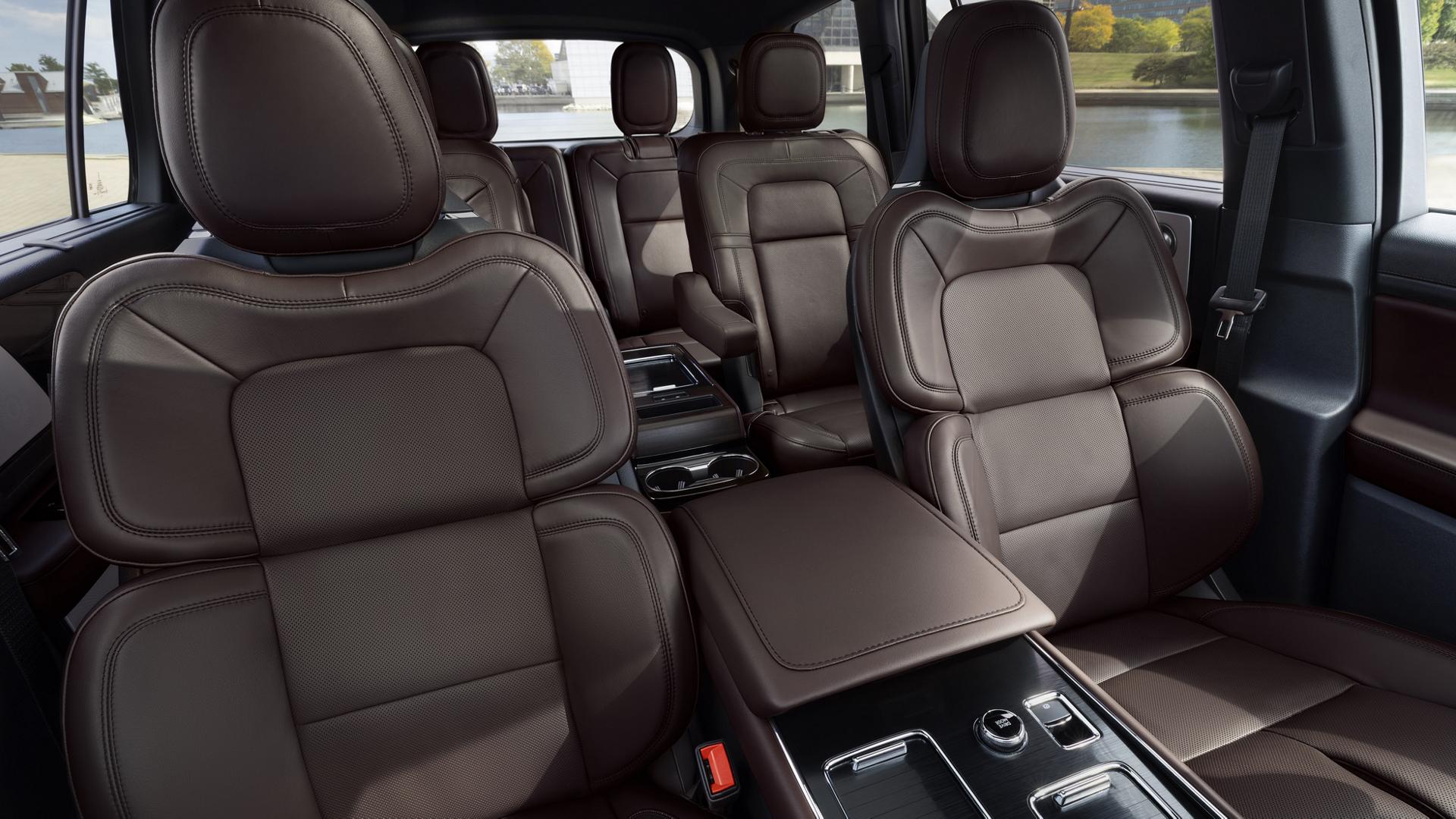 The second row of a 2027 Lincoln Aviator with two captain's chairs