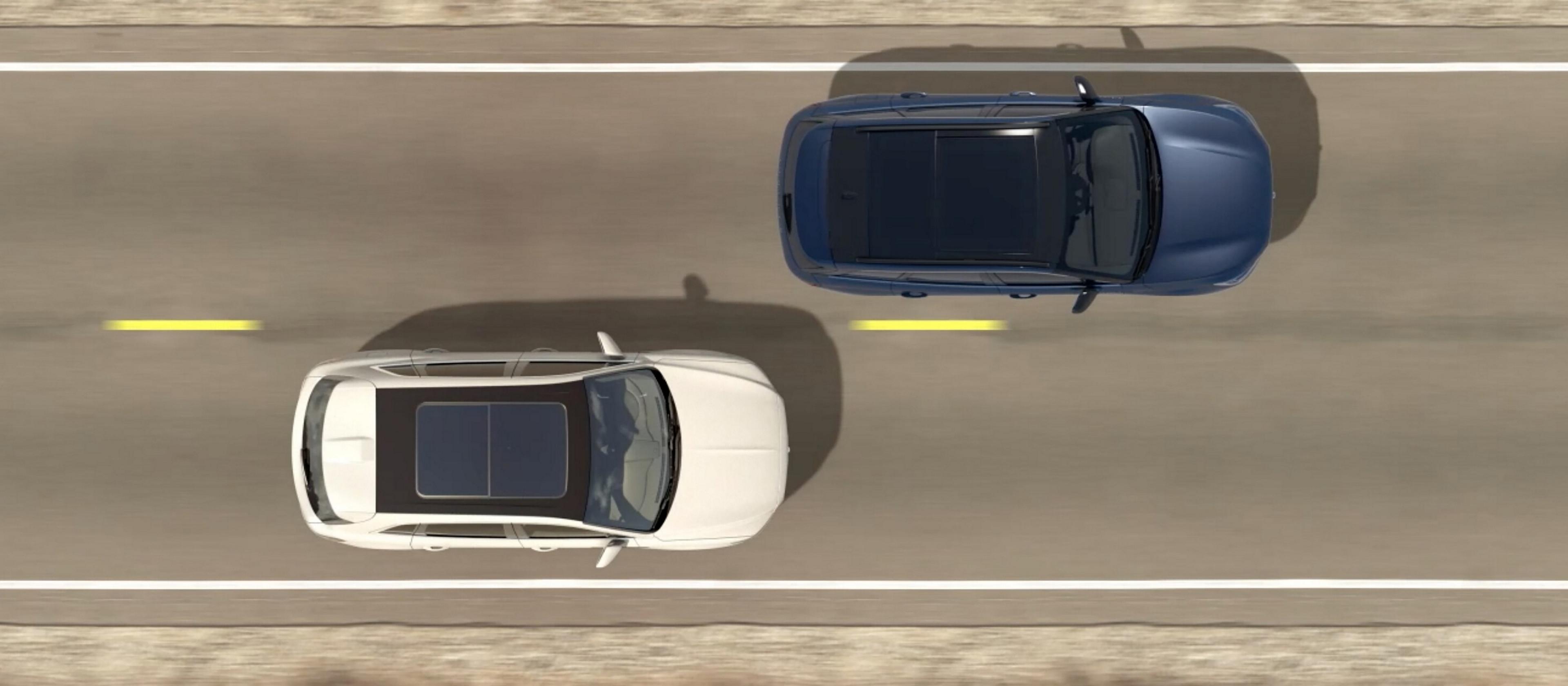 A 2026 Lincoln Aviator is shown passing another vehicle from above