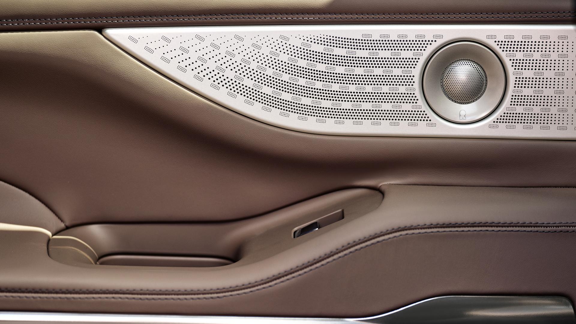 A speaker cover inset in the door of a 2027 Lincoln Navigator® SUV