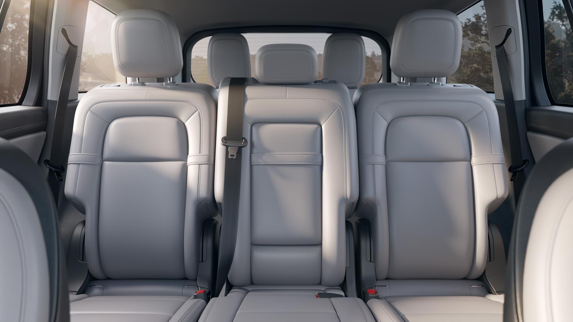 The second row of a 2026 Lincoln Aviator in the bench configuration