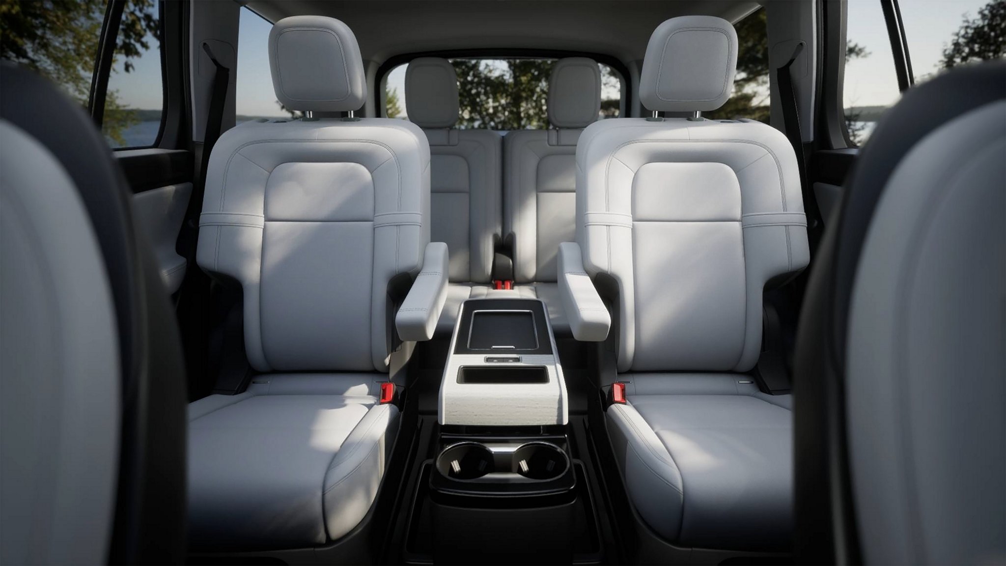 The second row of a 2026 Lincoln Aviator with captain's chairs