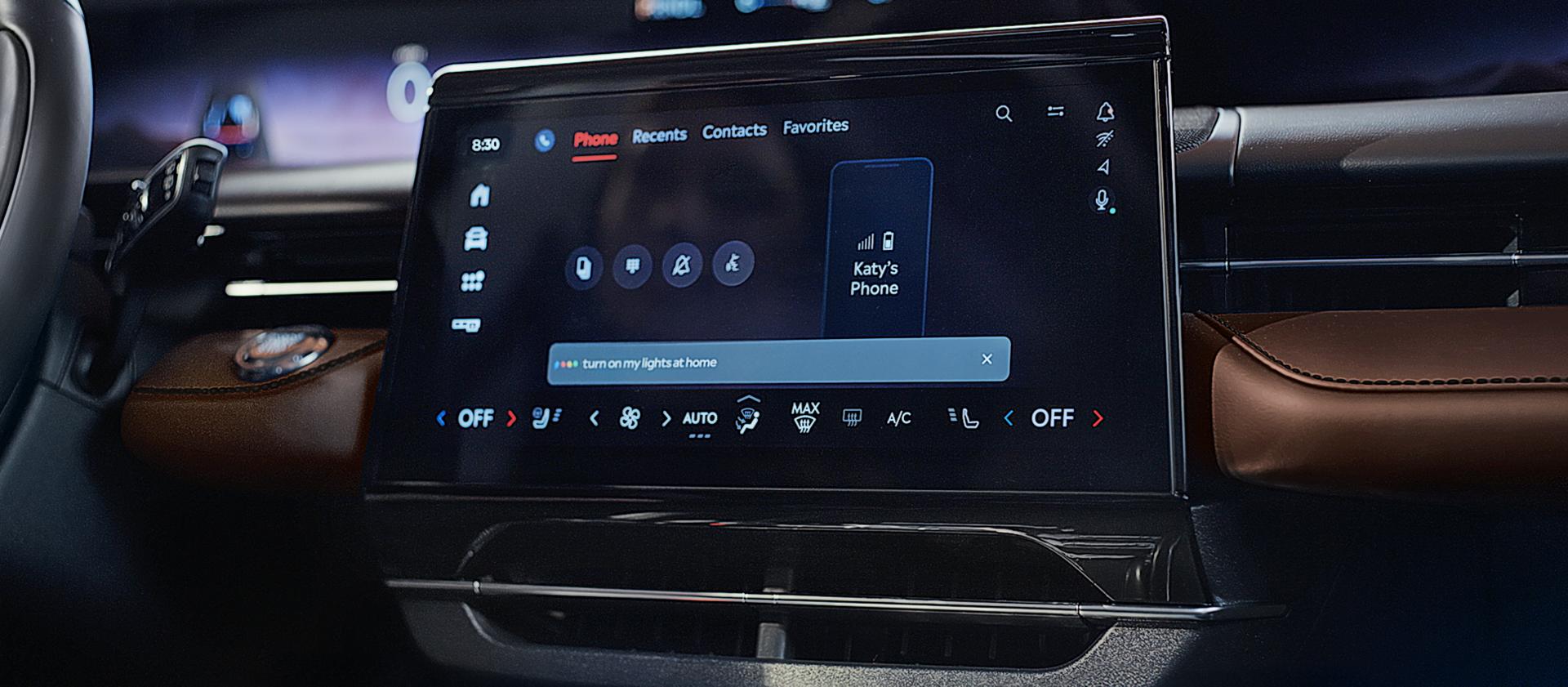 A close-up view of the center display inside the 2027 Lincoln Nautilus® SUV