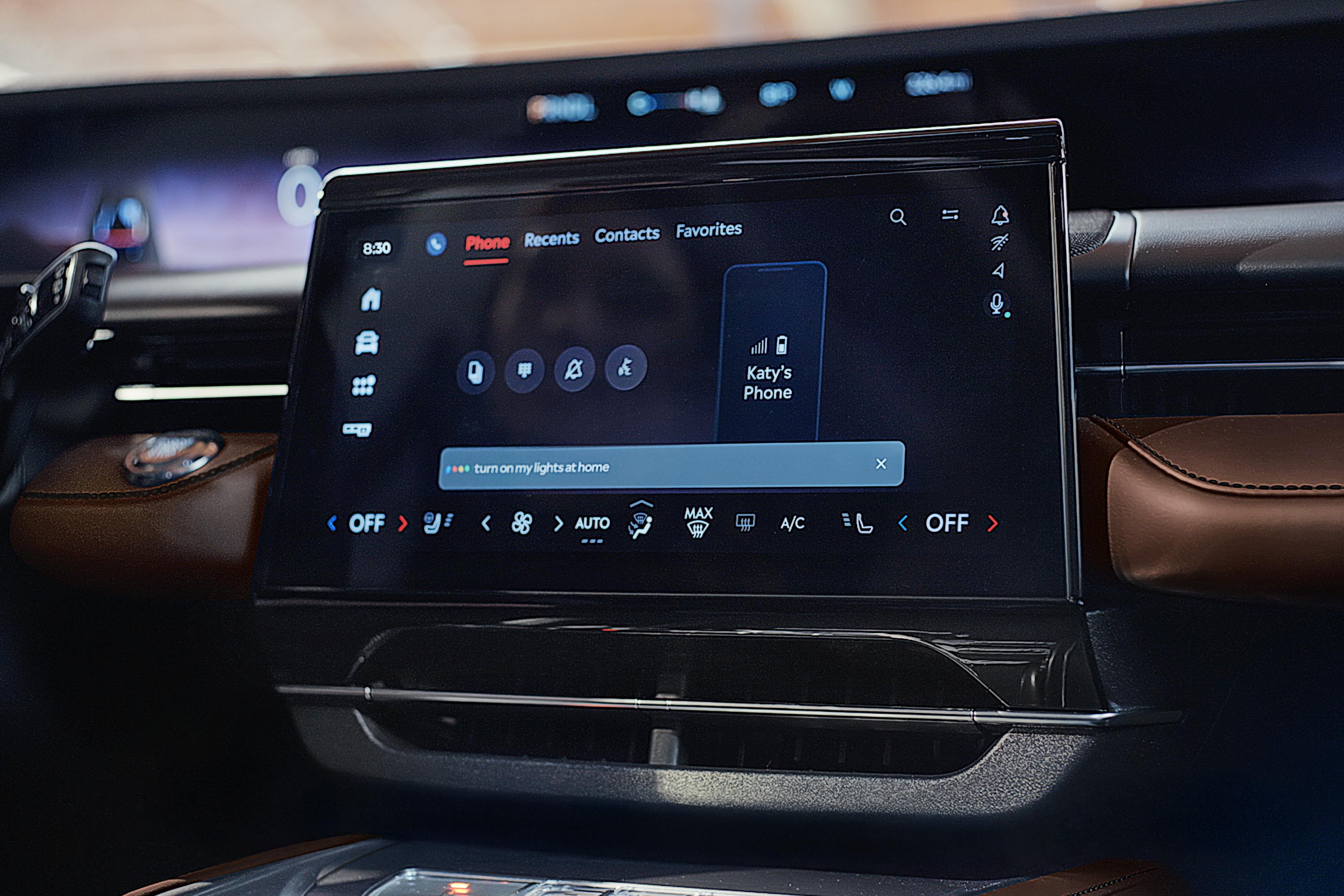 A close-up view of the center display inside the 2027 Lincoln Nautilus® SUV