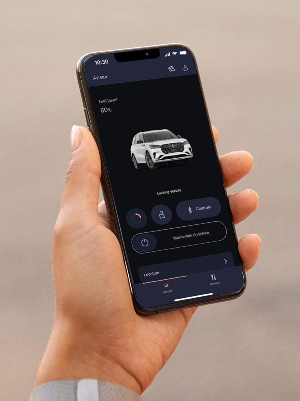 A mobile phone showcasing the Lincoln app.