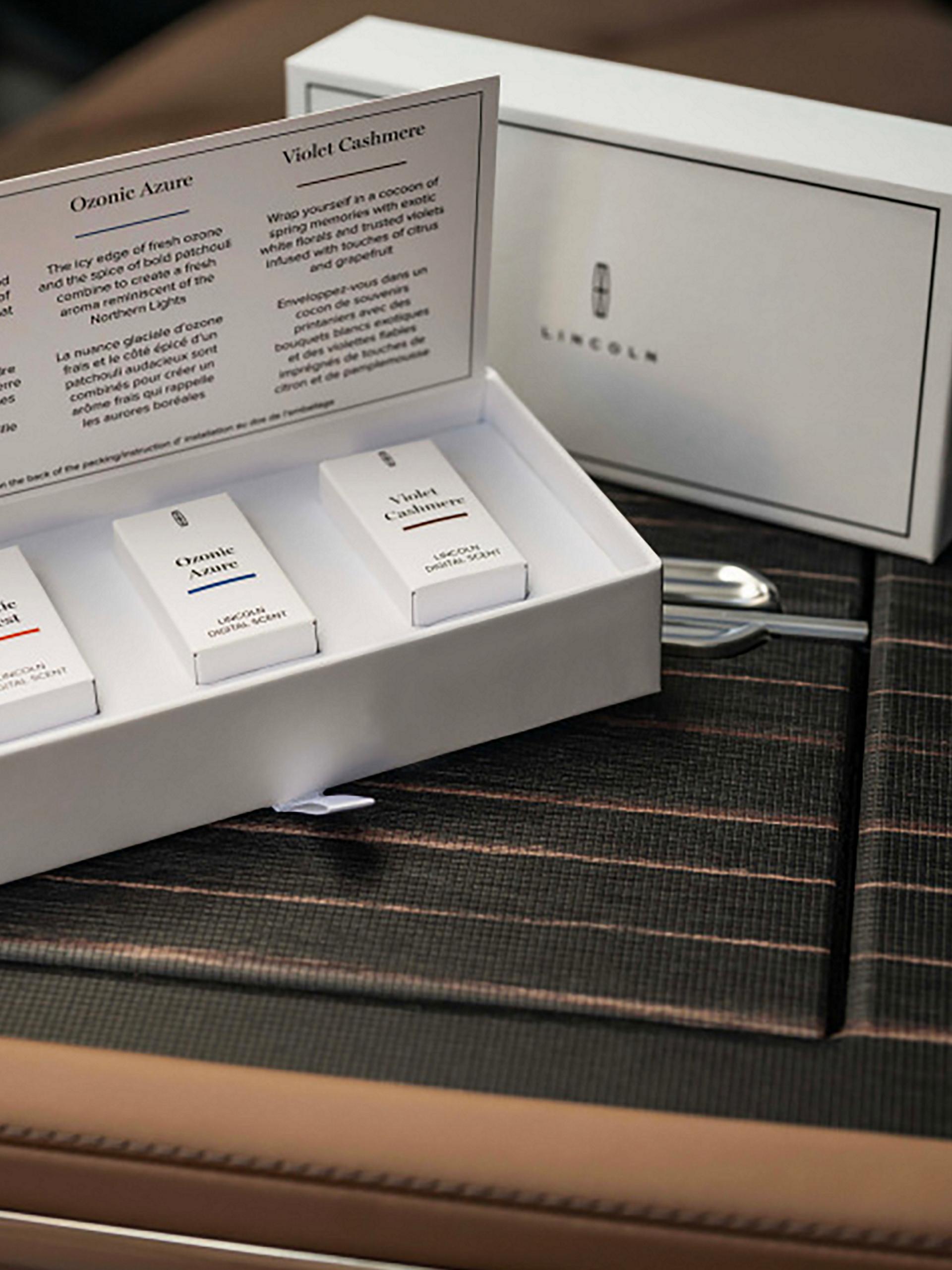 The different Digital scent cartridges shown