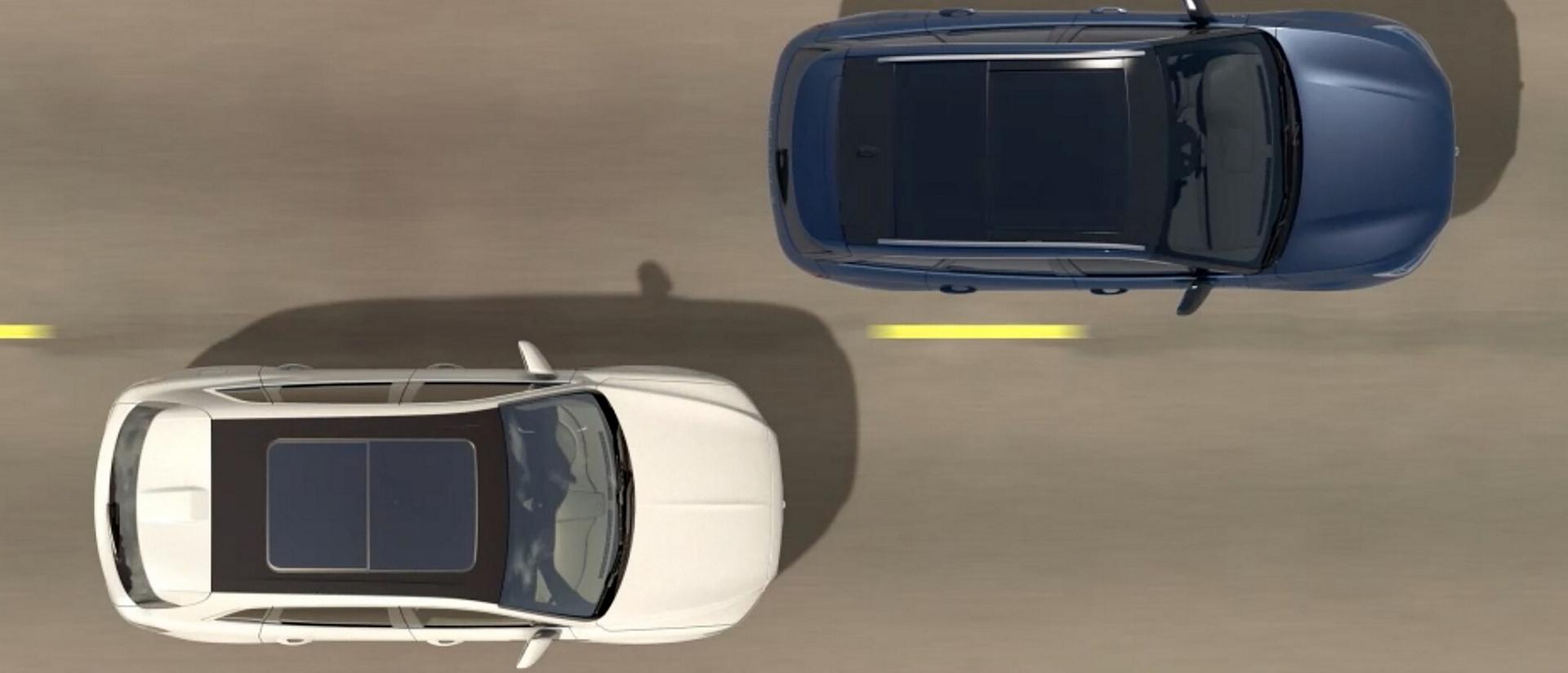 A 2026 Lincoln Aviator® is shown passing another vehicle from above