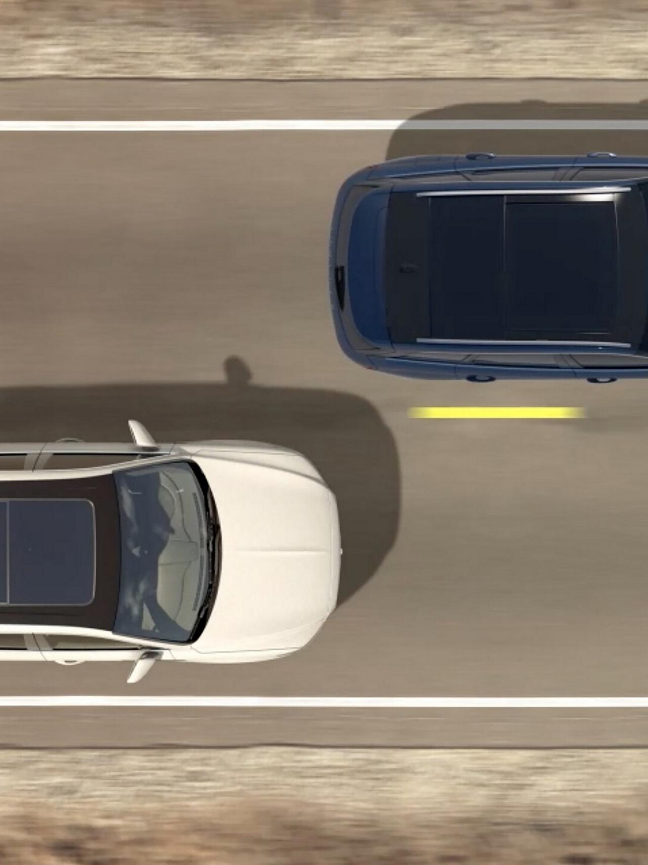 A 2026 Lincoln Aviator® is shown passing another vehicle from above