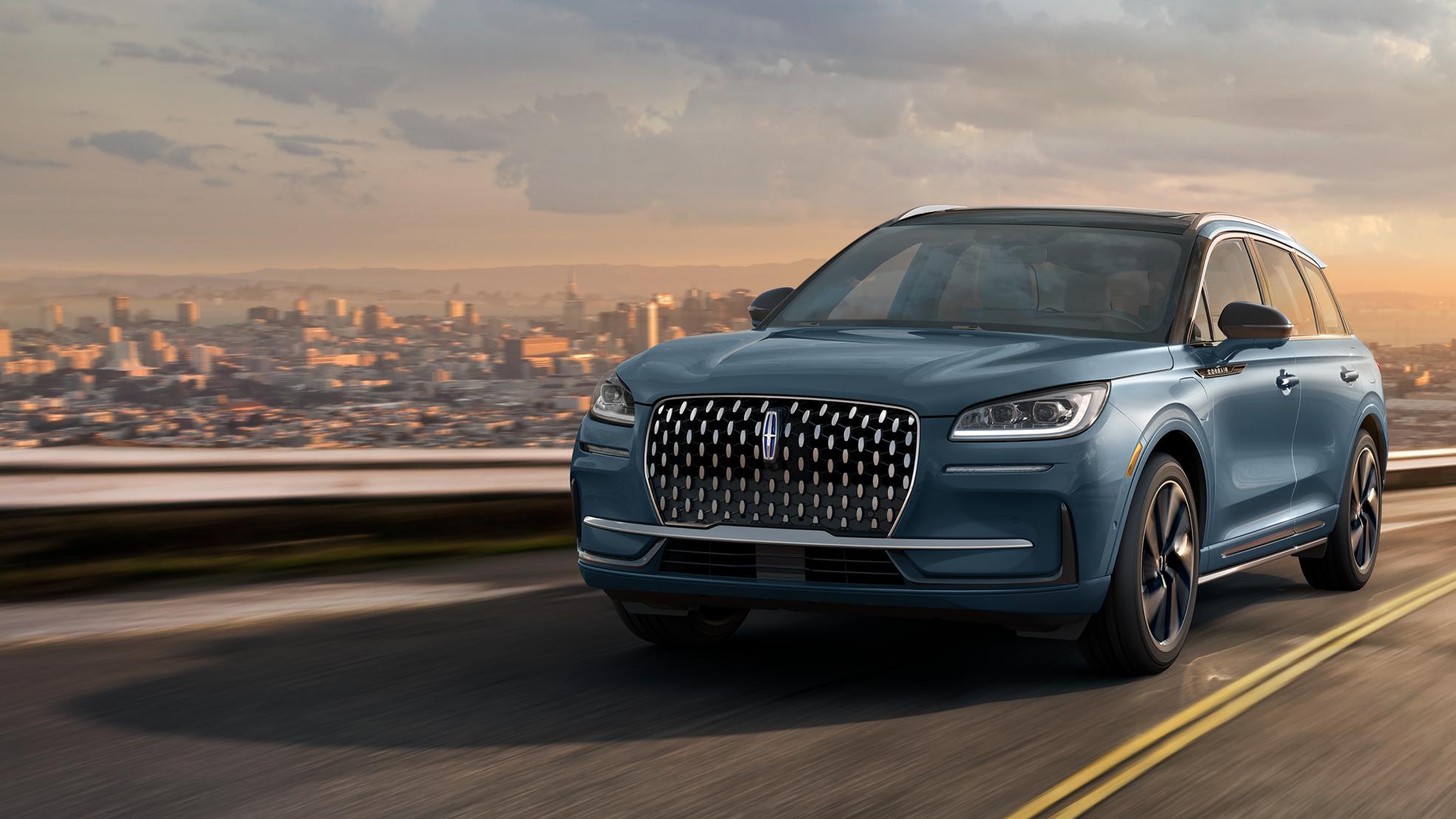 The 2025 Lincoln Corsair on the road shown.
