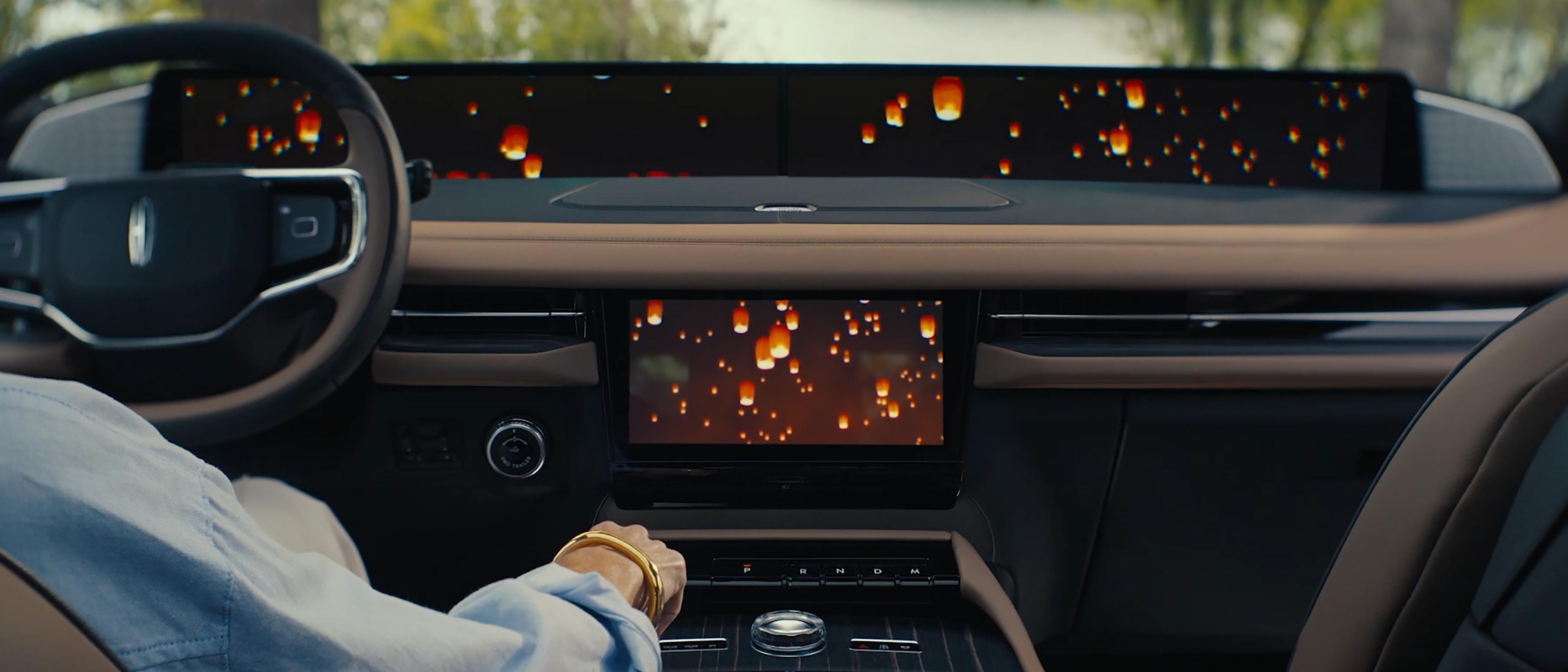 The Lincoln Rejuvenate experience is vividly displayed on a 48" panoramic display