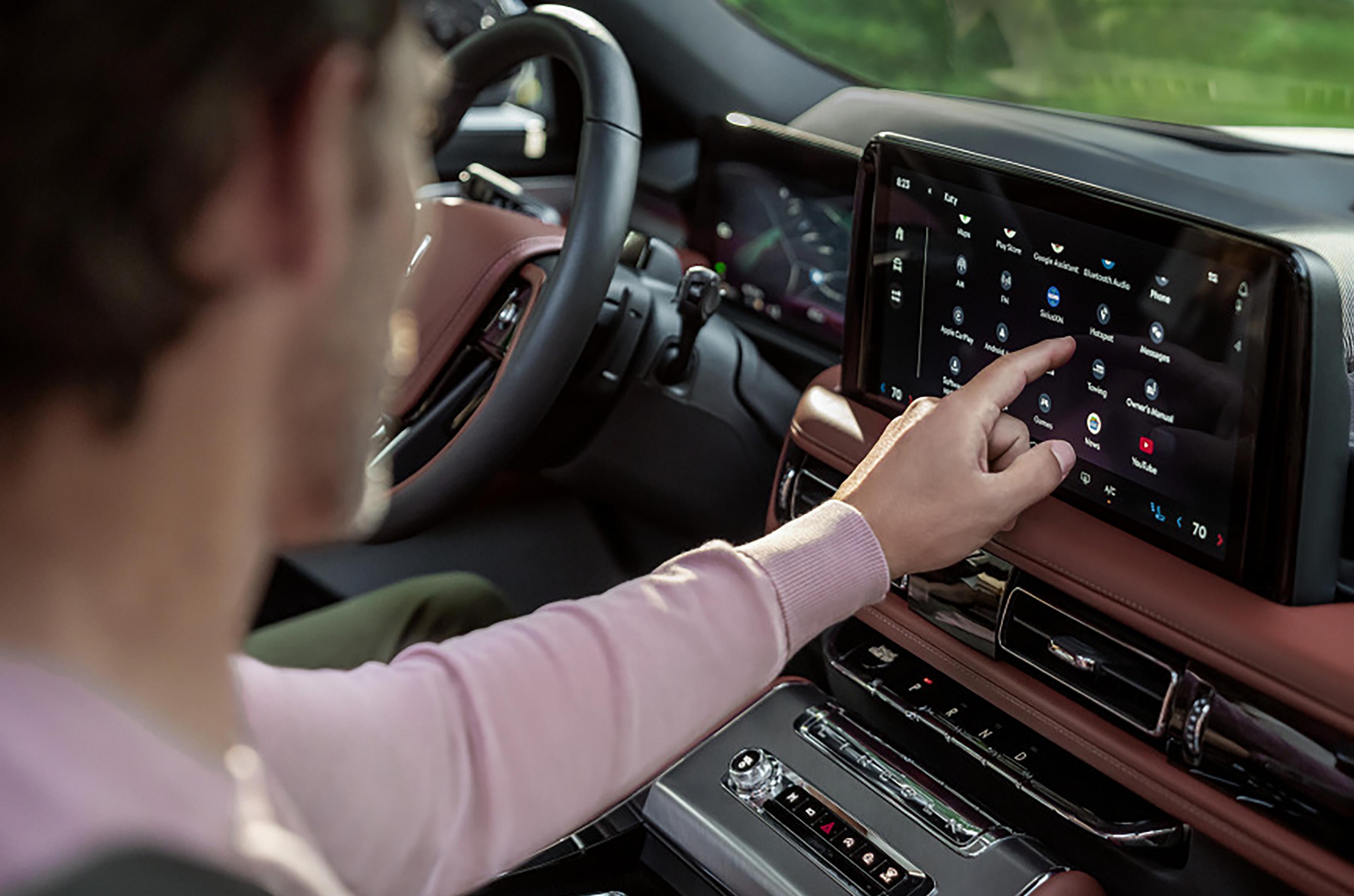 The touchscreen inside a Lincoln vehicle