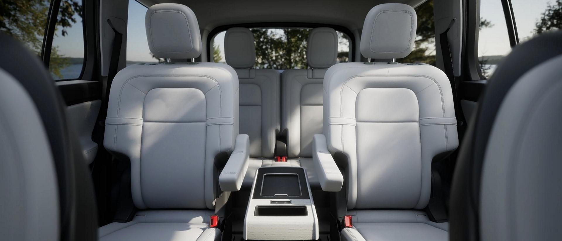 The second row of a 2026 Lincoln Aviator® in the captain’s chairs configuration