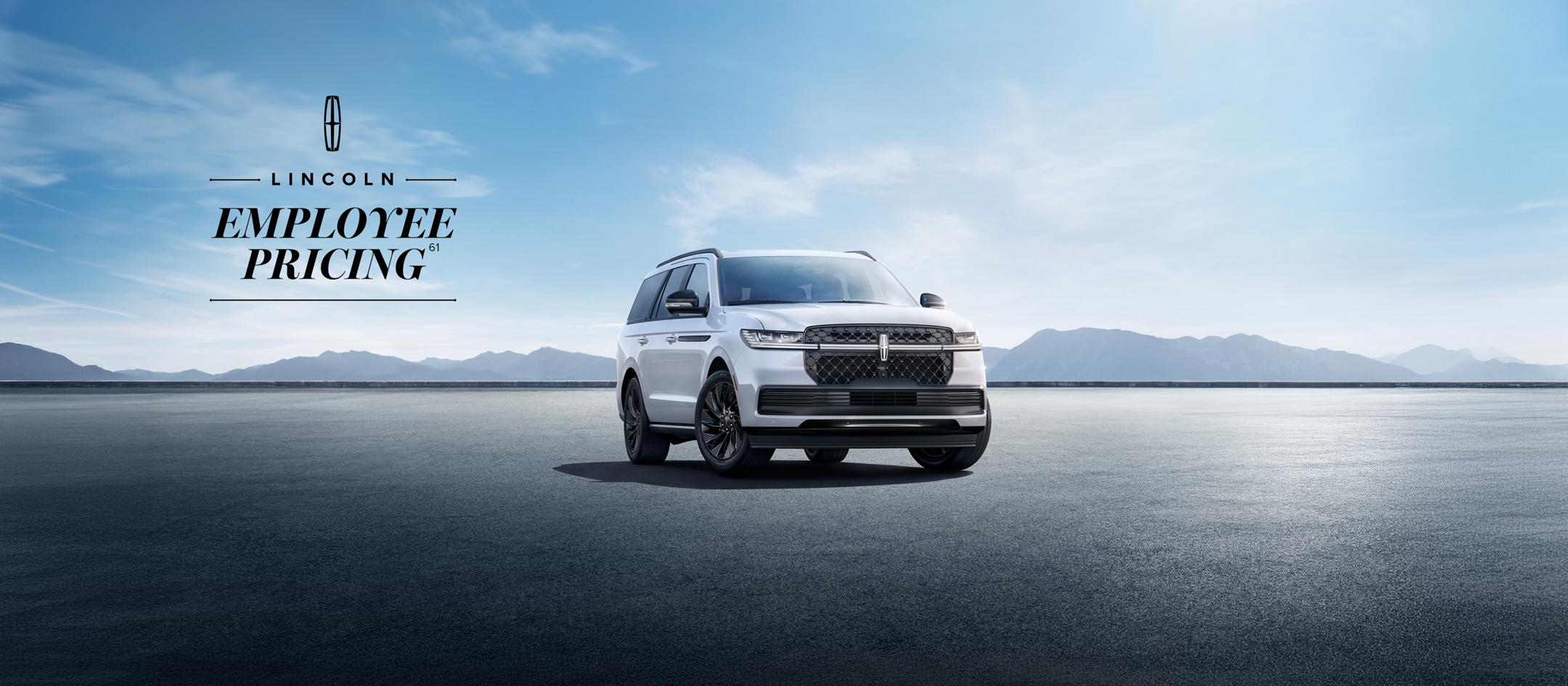 Lincoln Employee Pricing61. Lincoln Navigator shown with mountains visible in the background.