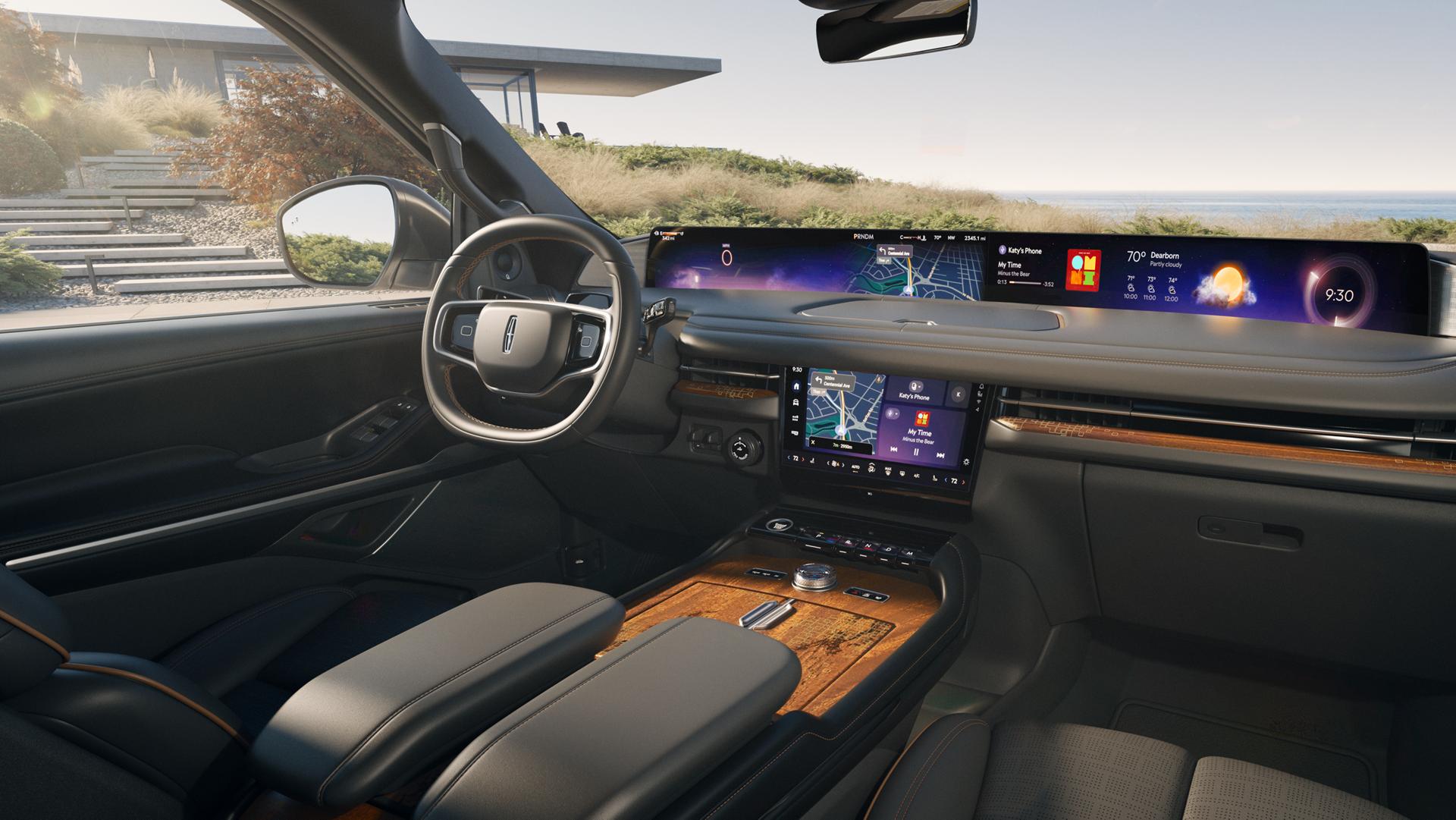 The 48" wide panoramic display inside a 2027 Lincoln Navigator® SUV