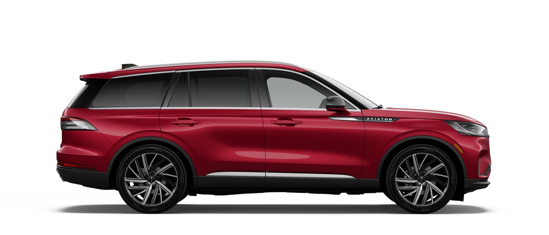 The 2027 Lincoln Aviator reserve model shown in Ruby Red