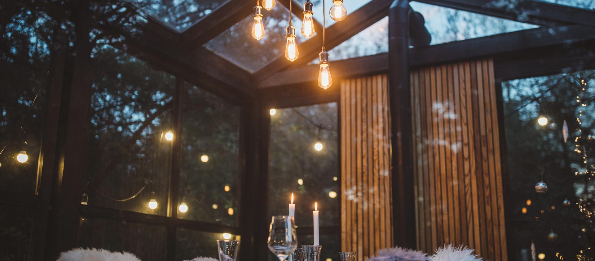 An upscale dining area suggests the welcoming nature of the Lincoln Black Label Invitation theme