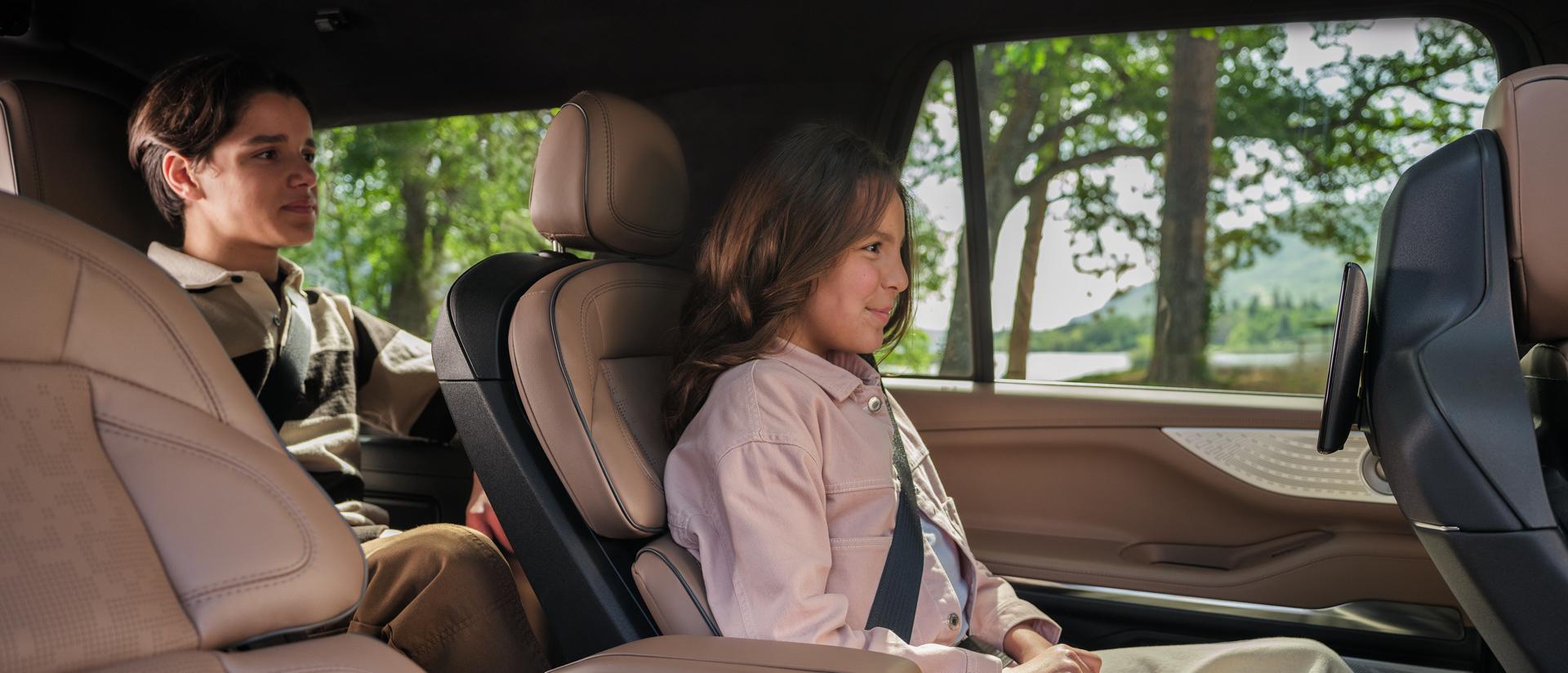 The available Second-Row Power Tailored Seats provide third-row access at the push-button